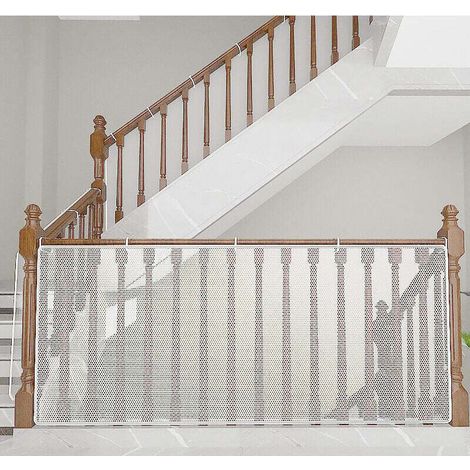 Filet de sécurité pour enfants, blanc 4500Lx90H CM, protection des balcons et escaliers pour bébés, filet robuste et ajustable pour garde-corps d'escaliers pour chats et jouets