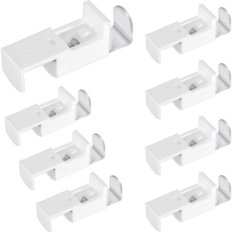 CCYKXA 8 Pack L-Shaped Pleated Blind Brackets, No Drilling White, Day and Night Blinds No Drilling, Day and Night Blinds, for Roller Blinds, Blackout Shutters, Living Room (1/5)