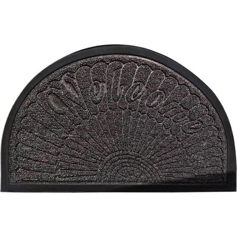 Indoor Door Mat, Non Slip Mat, Entrance Carpet Semi Circular with Design, Quick Dry Absorbent Mats with Dirt Trapping Layer, Home Entry Rug, for Use Mud Dirt Dog Paw Shoe Prints Porch Bedroom (1/5)