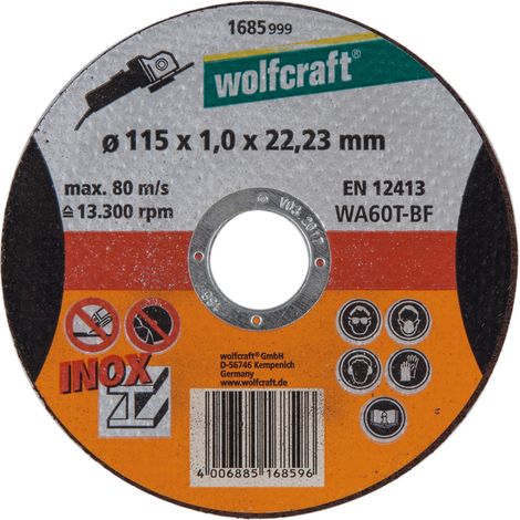 Disque De Coupe De Precision Pour Acier Inoxydable ø115x1,0x22,23mm.1685999 Wolfcraft (1/3)