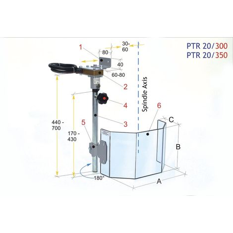 Protecteur de perceuse PTR-20/350 UNE 3020350 OPTIMALE