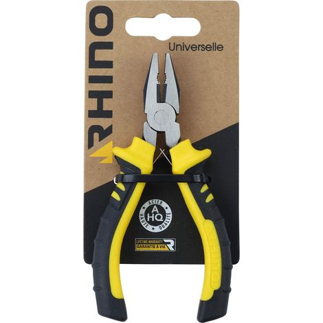 RHINO - Mini pinza universale da 115 mm a forte demoltiplicazione - Realizzato in acciaio di alta qualità - Taglio e serra - Lunghezza 115 mm - Manico ergonomico bi-materiale - Garanzia a vita (1/3)