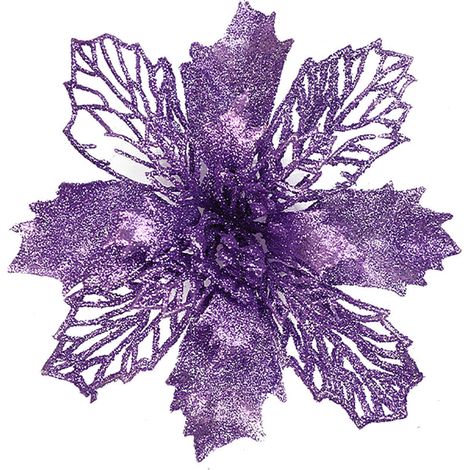 Jeffergarden (Lot de 1) Ornement de Noël octogonal en forme de fleur, ajouré et pailleté, 16 cm, en plastique et poudre dorée. (1/5)