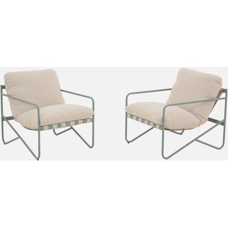 Sillón de jardín de acero, set de 2 (1/5)