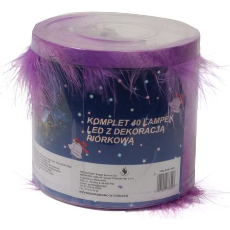 40 luces LED con forma de pluma para árbol de Navidad en color morado.