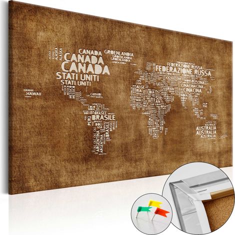 Quadri di sughero - The Lost Map [Cork Map - Italian Text] - 60x40 (1/4)