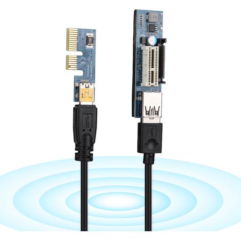 Câble d'extension PCI-E 1X avec alimentation USB, 30 cm, noir (1/5)