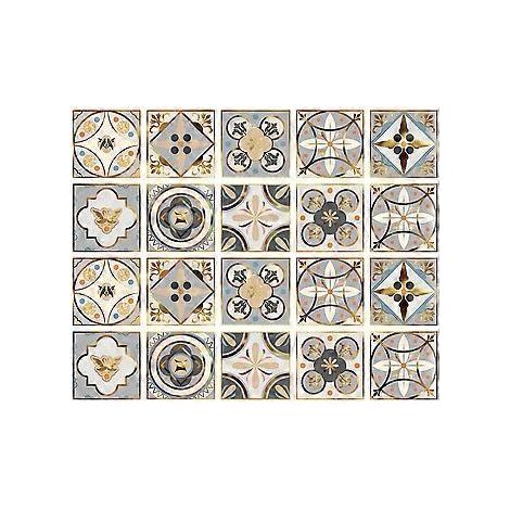 Lot de 20 autocollants carrés pour carrelage, à poser soi-même, pour décorer votre salle de bain. (1/2)