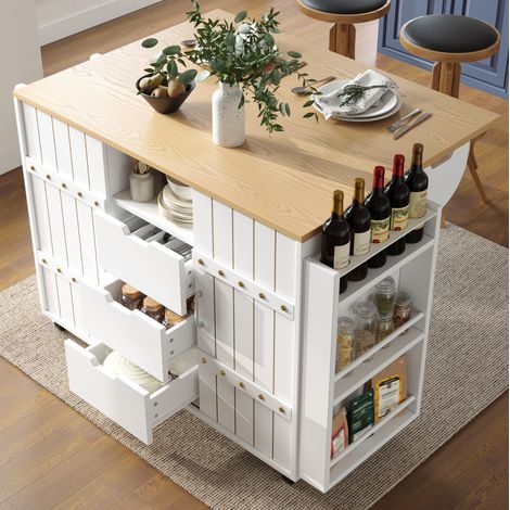 Mueble cocina con isla abatible y amplio almacenaje OKMYHOME (1/5)