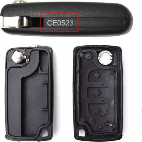 Coque De Clé - Pour Citroën C2 C3 C4 C5 C6 C8 - Avec Lame VA2 Non Taillée - CE0523 - 3 Boutons - 1 Pièce (1/4)
