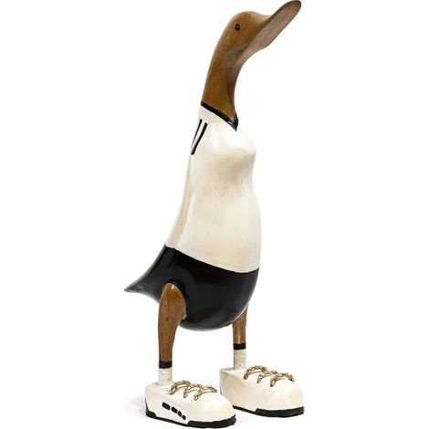 Statuette décorative 40 cm canard maillot blanc bois de teck – DAFLY (1/5)