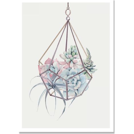 Plantes succulentes, affiche nordique, feuilles, cactus, fleurs, art mural, affiches et impressions, peinture sur toile, tableaux Quadro, sans cadre (1/5)
