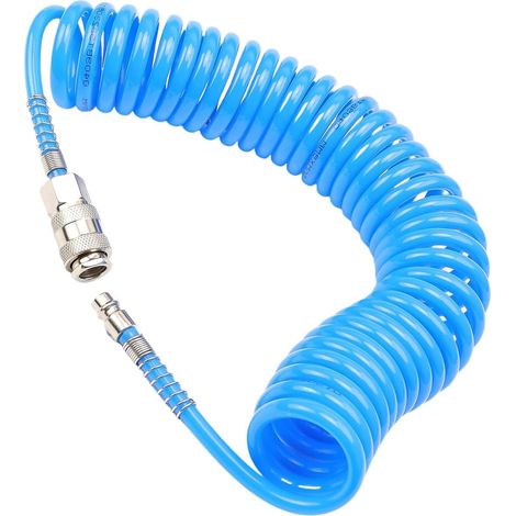 Tuyau Compresseur D'air max 10 Bar, 5 x 8mm Air Comprimé avec Raccord Rapide 1/4", 6m Flexible air, Bleu, pour Transport de Gaz Bleu - 5mm (1/5)