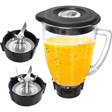 Glass Blender Bowl 1.25L Compatible with Oster, Replacement Kit 8 Pieces (1/5)