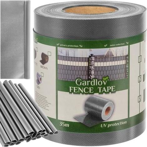 Gardlov nastro per recinzione grigio 19 cm x 35 m con clip