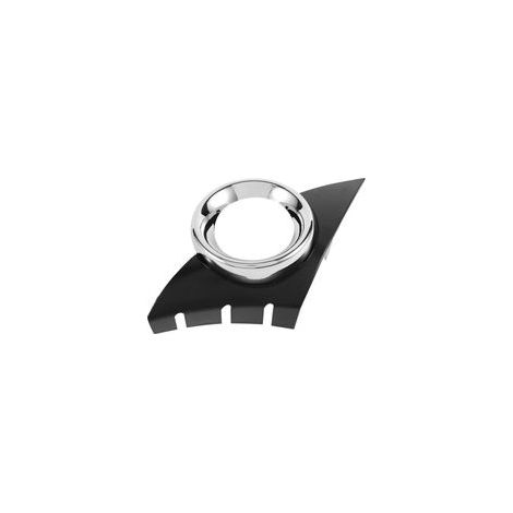 Cubierta cromada para faro antiniebla delantero derecho, marco y rejilla, accesorios para Peugeot 207 Sport 2006-2009 (negro y plata) - Crezuo