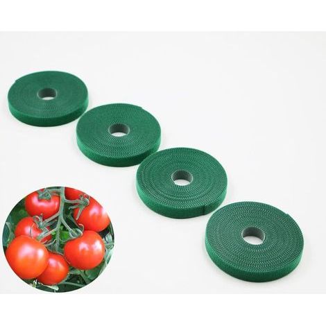 Bande de Fixation pour Plantes Réutilisable et Auto-Agrippante – Cravates de Jardin Douces, 5 m x 4 Pièces pour Soutien Végétal (1/5)