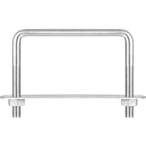 Carré U-Boulons, 2 Ensembles 87mm(3.43") Interne Largeur 70mm Longueur M8 304 Inox Acier U Pince Boulon avec Écrous et Plates, pour Remorque Bateau (1/5)