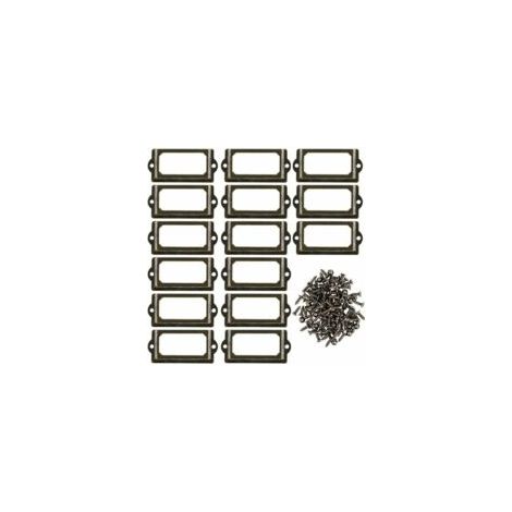 - Set di 15 porta etichette in metallo con viti per ufficio, biblioteca, libreria, scaffali, bronzo, dimensioni 70 x 33 mm - Crezuo (1/4)