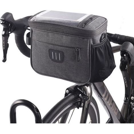 Sacoche Vélo Guidon Étanche Sac de Cyclisme écran Tactile Support Téléphone Sac à Bandoulière Amovible Bande (1/4)