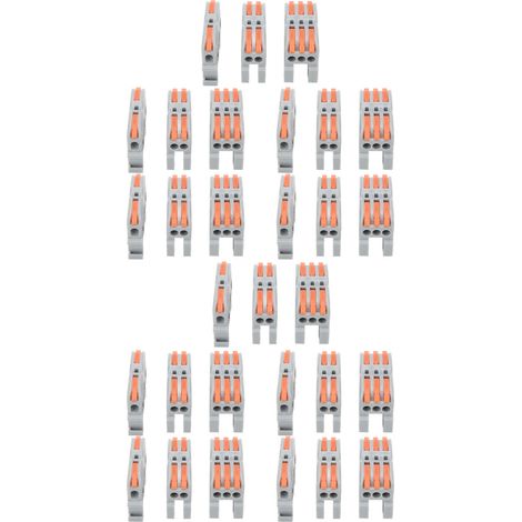 Lot de 30 connecteurs de raccordement de fils compacts sur rail, bornier de câblage rapide 250 V pour éclairage (1/5)