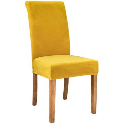 2 Pièces Housse de chaise, bande élastique, grande chaise de salle à manger en velours pour dames, chaise de restaurant, hôtel, fête, banquet (1/5)