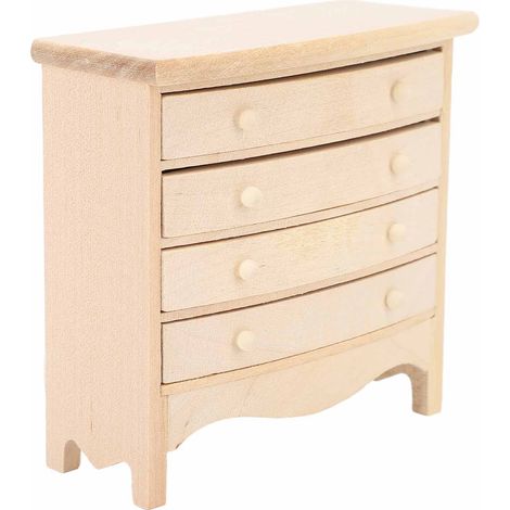 Commode miniature en bois à plusieurs tiroirs pour maison de poupée à l'échelle 1:12, idéale pour la décoration. (1/5)