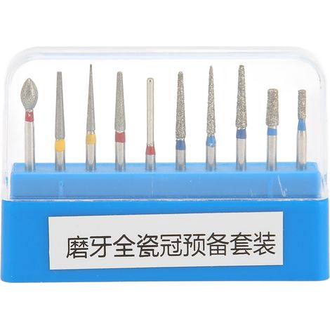 10 pièces Fraises de Polissage Dentaire Acier Inoxydable Haute Vitesse Kit pour Meulage et Perçage (1/5)