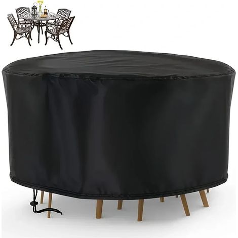Housse de protection ronde imperméable (280 x 110 cm) pour mobilier de jardin. (1/5)