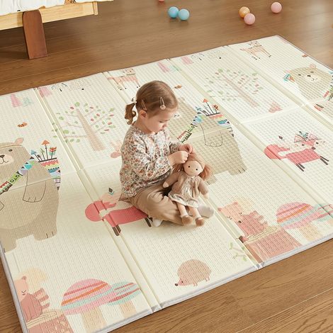 CASABEL Tapis d’Éveil Bébé, Épais & Doux, 180x150cm Motif Ours