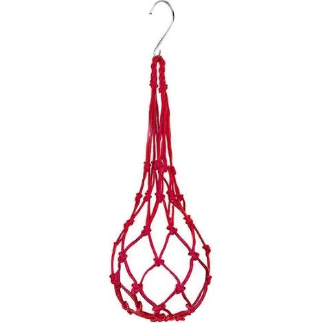 Mangeoire suspendue en filet pour poulets, accessoire d'alimentation pour volailles, rouge. (1/5)