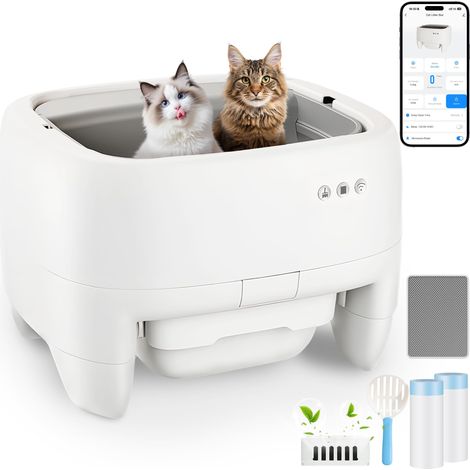 Litière pour chat autonettoyante ouverte, 9 sécurités inductives, grand espace (1/5)