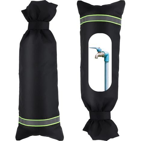 Grand Housses de Robinet Extérieur pour la protection contre le gel en hiver, Protection Robinet Extérieur Couvercle de Robinet d'hiver antigel étanche avec bande réfléchissante(2 Pièces) (1/5)