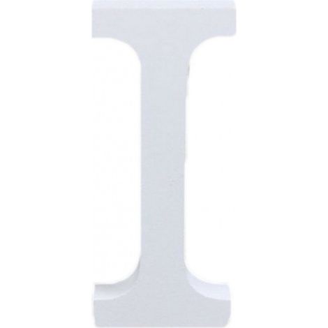 TRADE SHOP - Lettera I In Legno Bianco 11cm Decorazione Confettata Matrimoni Promessa Wedding -
