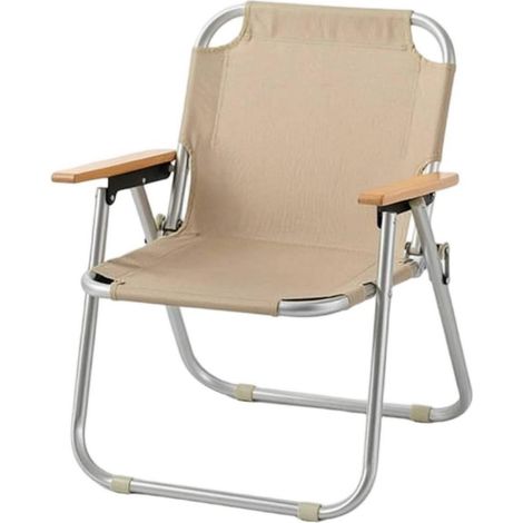 Fauteuil Camping Pliant Léger Chaise Camping Pliante Portable Chaise Pliante pour Terrasse, Hauteur 74 Cm, Khaki (1/5)
