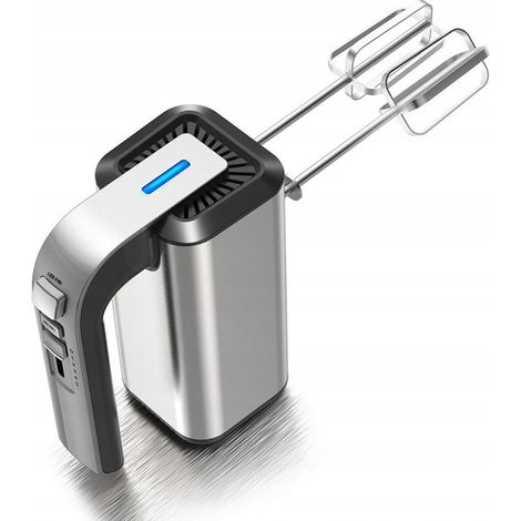 Batidora de mano de cocina de acero inoxidable de 800 W con LED.