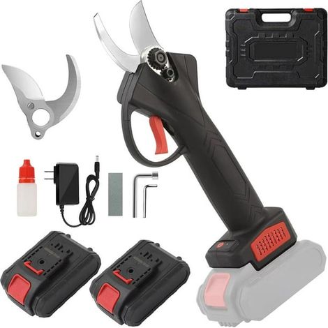 Sécateur électrique sans fil pour jardinage, tailleuse à batterie 21V rechargeable (2 pièces), coupe de 30mm (1,2 pouce), outil de jardin motorisé (1/5)