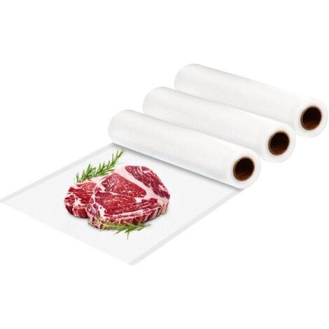 Rouleau Sous Vide Alimentaire: Sac Sous Vide Alimentaire pour des Appareils de Mise Sous Vide, 4 Rouleaux 22/28x500cm, Sachet Sous Vide Alimentaire Gaufré sans BPA et Libre de Couper (1/5)