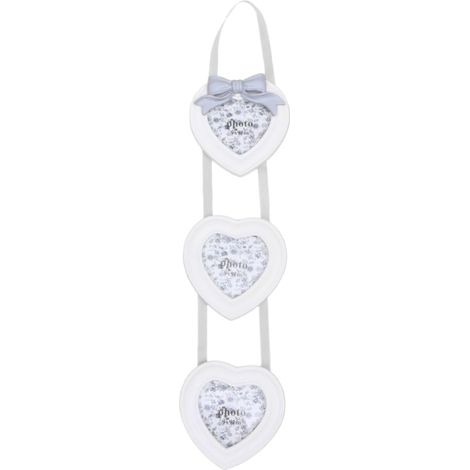 Ensemble 3 Cadres Photo Muraux Suspendus Triple de Cœur 10 CM Nœud Décoratif Cadre Photo Mural pour Décoration Intérieure Style Coréen Couleur Pêche (1/5)