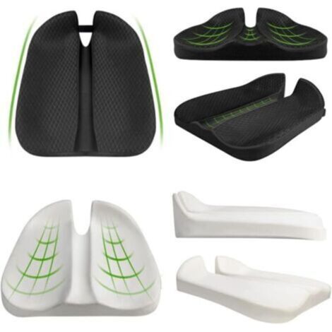 NALOOKAMIC  Mousse à Mémoire De Forme Coussin Siege Voiture Rehausseur Auto Coussin De Siège De Voiture Conducteur Passager Respirante Pour D'assise Maille C