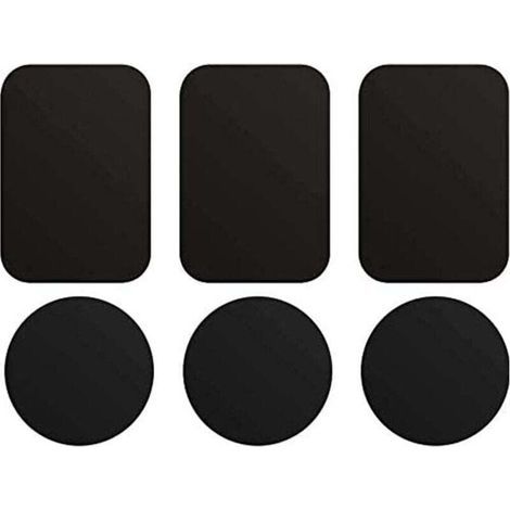 6 Pièces Plaques Metalliques, Metal Plates pour Support Voiture aimanté, avec adhésif pour Support Telephone magnetique