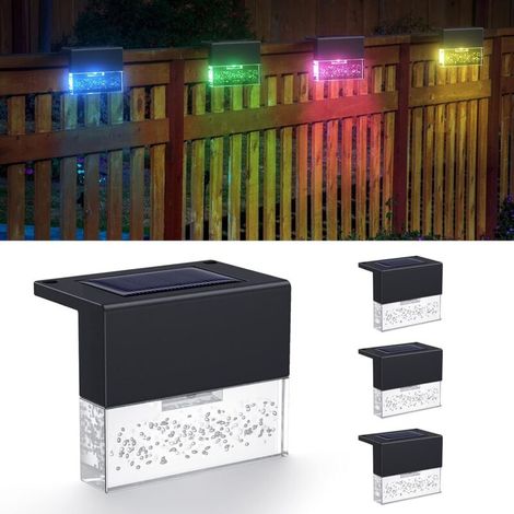 Set mit 4 LED-Solarleuchten für den Außenbereich mit 2 Leuchtmodi, Schutzart IP65, für Garten, Terrasse und Zaun - Crezuo