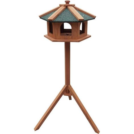 Abri kiosque avec mangeoire sur pied pour oiseaux sauvages - Hauteur de 115 cm (1/4)