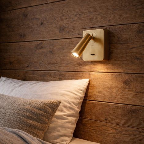 Applique Led tête de lit avec interrupteur champagne rosé Gapi (1/3)