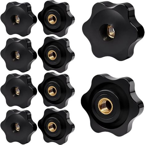 10 - Ecrou Papillon - Ecrou Etoile - Fixation M8 X 32 - Résistance Corrosion - Pour Meuble Et Machine-Outil - Noir - 32x8mm (1/5)