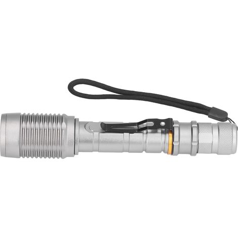 Lampe Torche Zoomable 5000LM 5 Modes Étanche pour Camping Randonnée Urgence Maison Gris