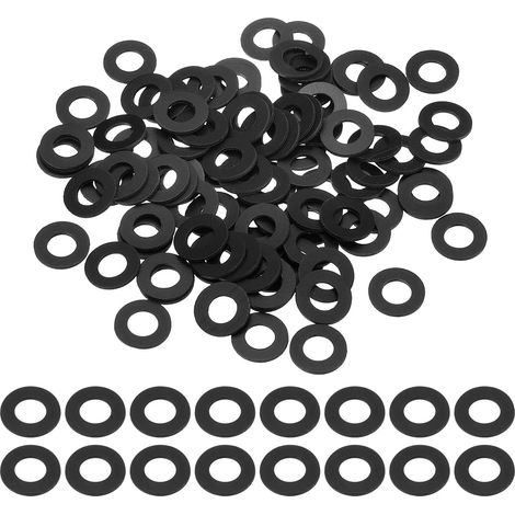 120 Pièces Rondelles Plates PVC M6 6mm Rondelles Lisses Noir (1/5)
