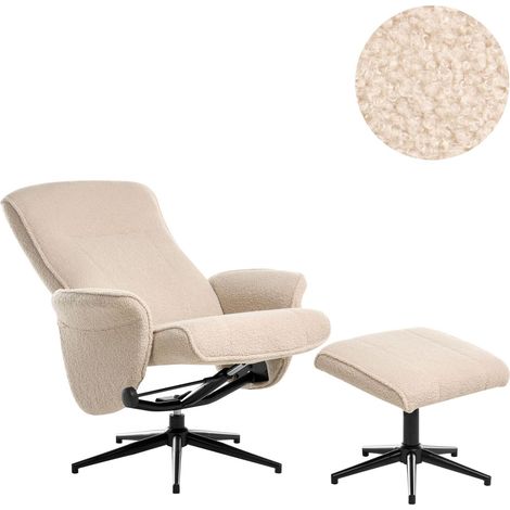 Recliner Chair JAPET Boucle Beige