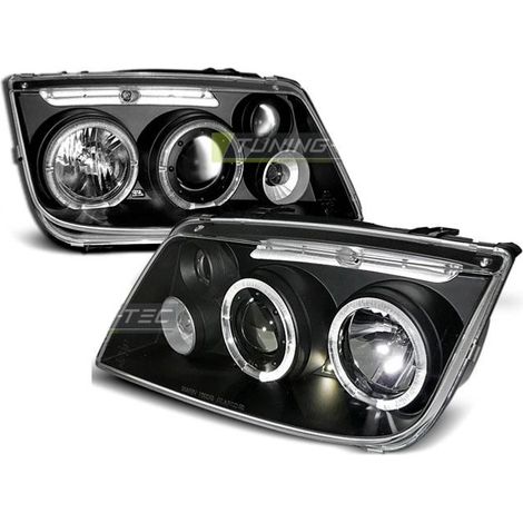 Paire de feux phares VW Bora 98-05 angel eyes noir-27361877 (1/2)