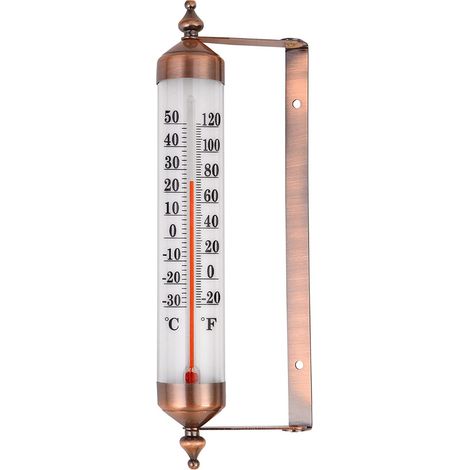1 Thermomètre extérieur, cadran effet bronze, mesure température, jardin, serre, garage, suspension facile (1/5)
